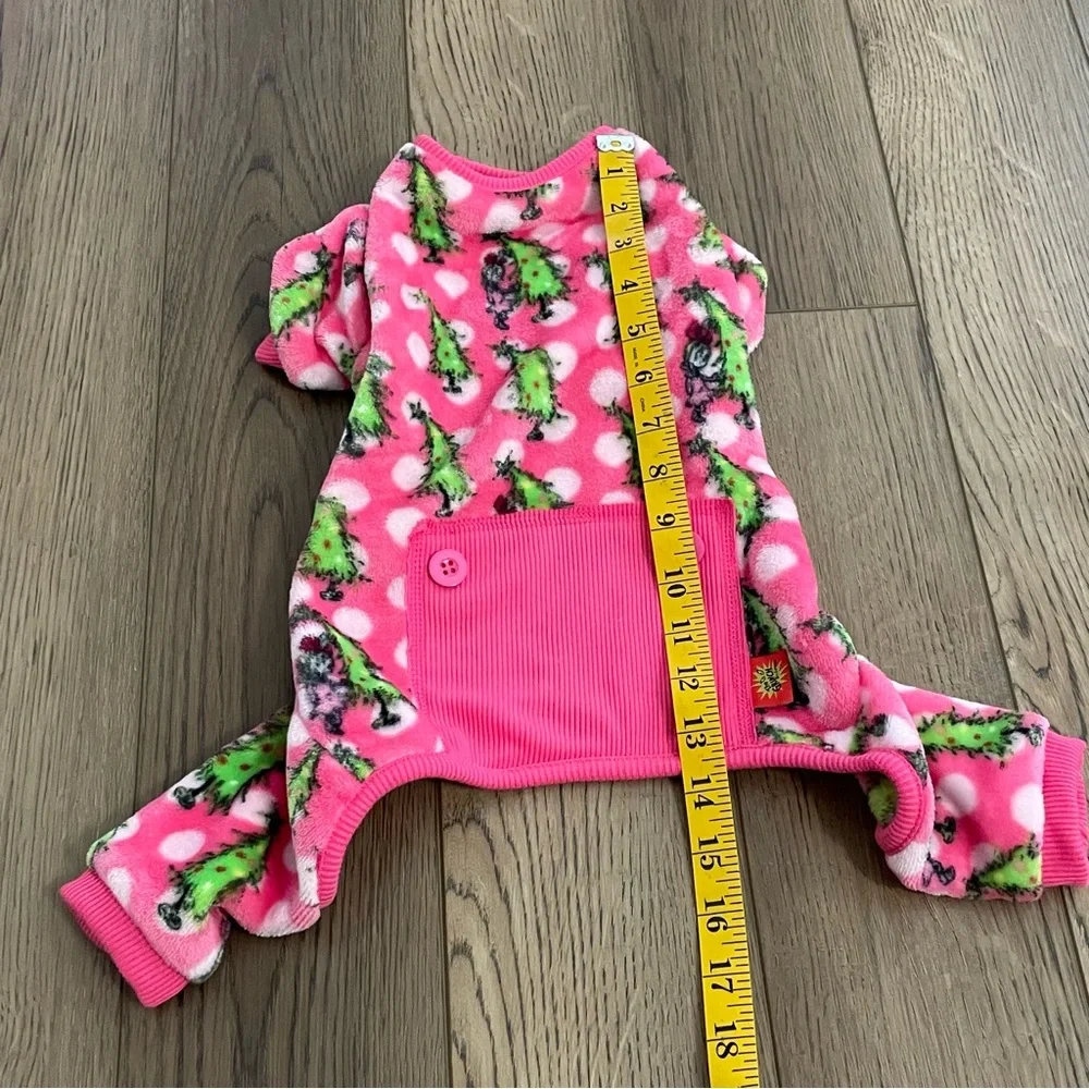 Christmas Themed “The Grinch” Flannel Pet / Dog Pajamas Size Small‎